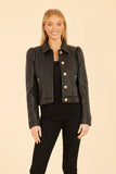 Quilted Faux Leather Puff Shoulder Jacket-Dolce Cabo