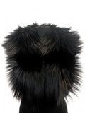 Linda Richards Fox Fur Clip Collar Black-Linda Richards