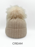 Linda Richards Angora/Wool Hat, Cream-Linda Richards