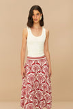 FARM Rio Tropical Cameo Off-White Midi Skirt-Farm Rio