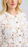 Erin 3D Lace Cardigan, White-Generation Love
