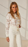 Erin 3D Lace Cardigan, White-Generation Love