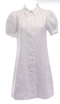 A-Line Linen dress -White-Dolce Cabo