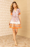 Hale Bob Aubrie Dress- Orange-Hale Bob