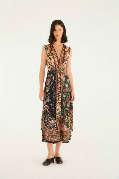 FARM Rio Winter Garden Mix Sleeveless Maxi, Multi-Farm Rio