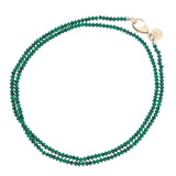 Jane Win DBL Wrap Bead Necklace, Malachite-Jane Win