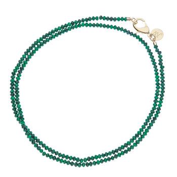 Jane Win DBL Wrap Bead Necklace, Malachite-Jane Win