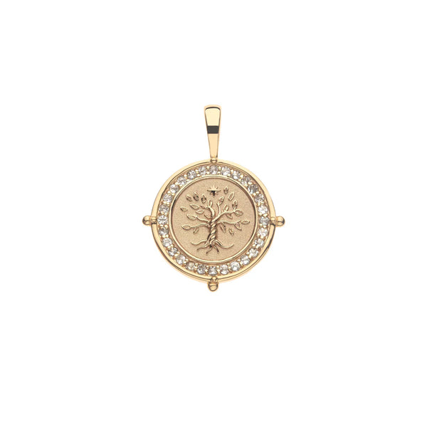 Jane Win FAITH Petite Embellished Coin Necklace-Jane Win