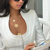 Jane Win FAITH Petite Embellished Coin Necklace-Jane Win