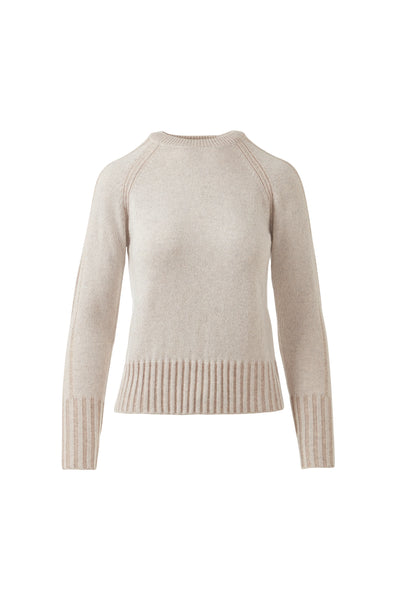 Kinross Plaited Rib Trim Crew-Kinross Cashmere