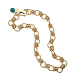 Jane Rings of Gold Necklace, Malachite Bead-Jane Win