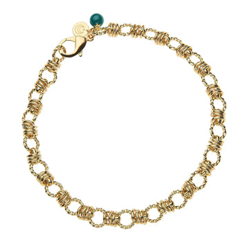 Jane Rings of Gold Necklace, Malachite Bead-Jane Win