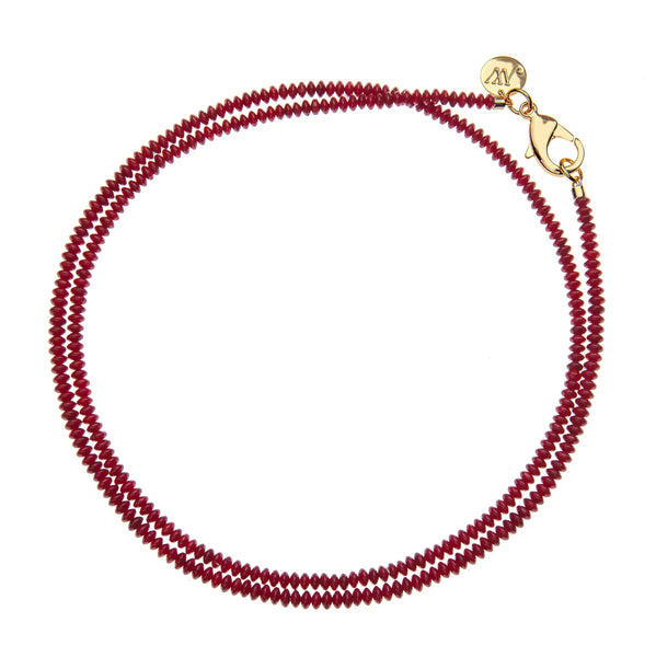 Jane Win Double Wrap Bead Necklace, Crimson Coral-Jane Win