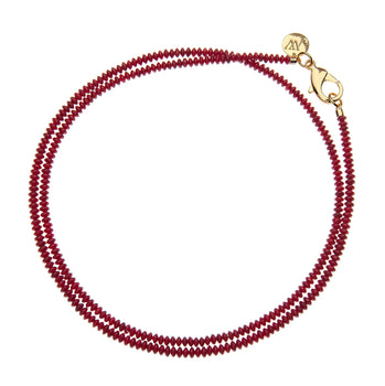 Jane Win Double Wrap Bead Necklace, Crimson Coral-Jane Win