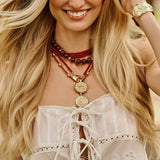 Jane Win Double Wrap Bead Necklace, Crimson Coral-Jane Win