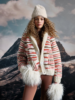 GOGO Short NO WASTE Cardi, Snow/ Orn/ Earth-GOGO Sweaters
