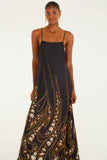 FARM Rio Garden Silhouette Midi Slip, Black-Farm Rio