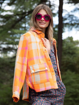 Vilagallo Olivia Shirt Jacket, Pink/ Orange-Vilagallo