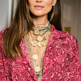 Double Wrap Rice Pearl Necklace, Gold White-Jane Win