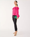 ANA EMBELLISHED CROP FLAR, NOIR-Lilly Pulitzer