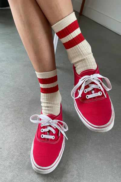 Her Varsity Socks, Red-Le Bon