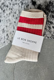 Her Varsity Socks, Red-Le Bon