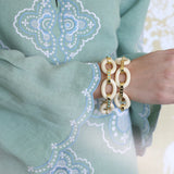 ASHA Ivory Link Bracelet, Turquoise-ASHA