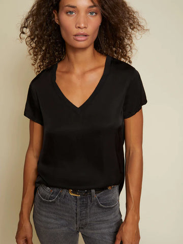 June Satin Top, Black-Nation LTD