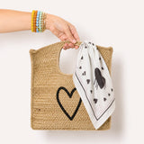 KR Drippy Heart Bandana, White-Kerri Rosenthal