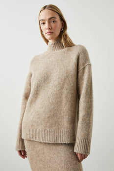 Rails Kacia Mock-Neck Sweater, Oatmeal-Rails