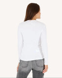 KR Long Sleeve Rib Tee, White-Kerri Rosenthal
