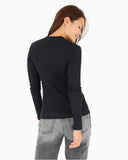 KR Long Sleeve Rib Tee, Black-Kerri Rosenthal