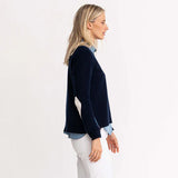 Patchwork Pullover, Indigo-Kerri Rosenthal