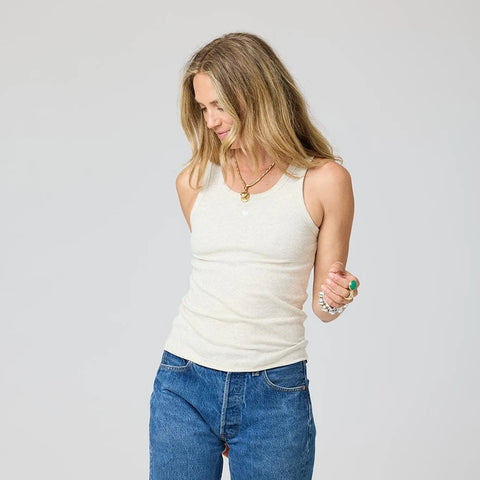 Kerri Rosenthal Heart Tank, Oatmeal Heather-Kerri Rosenthal