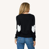 Patchwork Cotton Pullover, Black