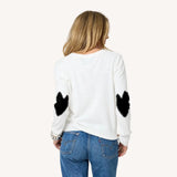 Patchwork Cotton Pullover, White-Kerri Rosenthal