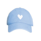 KR Embroidered Heart Hat, Light Blue/White-Kerri Rosenthal