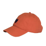 Embroidered Heart Hat, Orange/Blue-Kerri Rosenthal