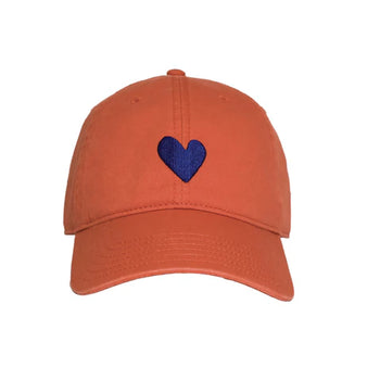 KR Embroidered Heart Hat, Orange/Blue-Kerri Rosenthal