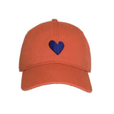 Embroidered Heart Hat, Orange/Blue-Kerri Rosenthal