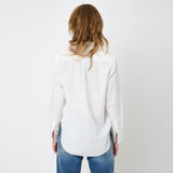 Mia Ruffle Front Shirt, White-Kerri Rosenthal