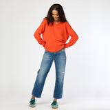 Kerri Rosenthal Frenchy Cashmere Sweater, Aperol Orange