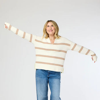 Syd Sweater, Off White/ Taupe-Kerri Rosenthal