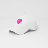 KR Imperfect Heart Hat, White/ LT Neon Pink-Kerri Rosenthal