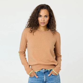 Kerri Rosenthal Patchwork Cashmere Sweater, Soft Taupe-Kerri Rosenthal