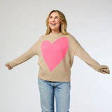 Benton Cashmere Sweater Imperfect Heart, Taupe-Kerri Rosenthal