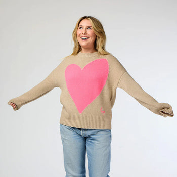 Benton Cashmere Sweater Imperfect Heart, Taupe-Kerri Rosenthal