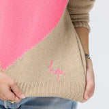 Benton Cashmere Sweater Imperfect Heart, Taupe-Kerri Rosenthal