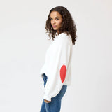 Ricki Imperfect Heart Sweater, Natural-Kerri Rosenthal