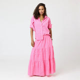 Kerri Rosenthal Gabrielle Eyelet Skirt, Neon Pink-Kerri Rosenthal